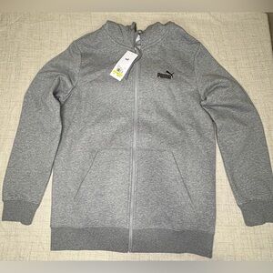 Puma Men’s Gray Full-Zip Jacket | Size Medium